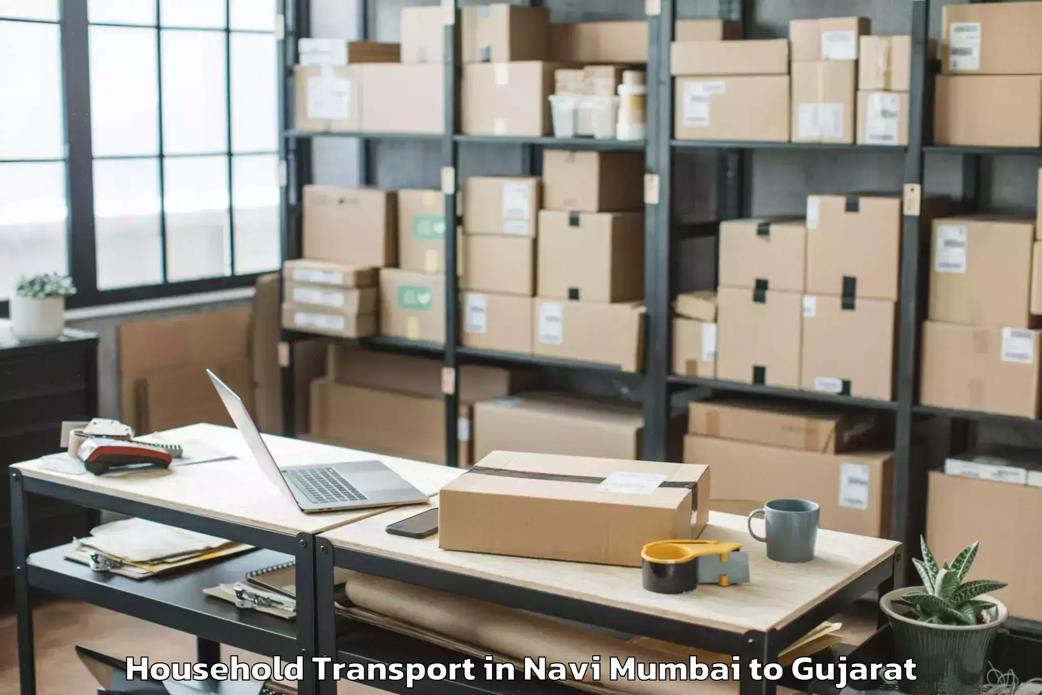 Easy Navi Mumbai to Balasinor Household Transport Booking